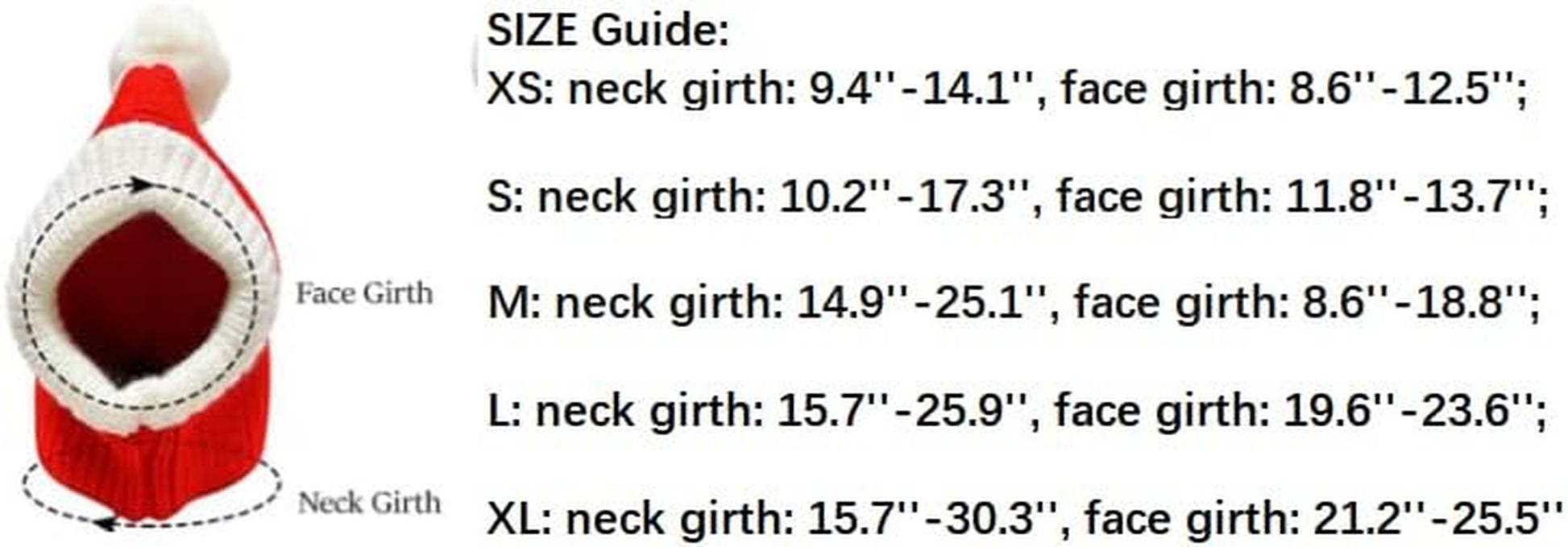 Funny Winter Dog Beanies Cap with Pompon Crocheted Snood Adorable Dog Hat Red Warm Winter Dog Hat Knit Snood Headband Protector for Pets & Women & Man (X-Large)