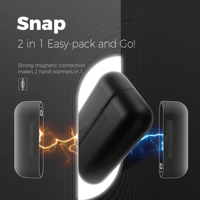 New Portable 2 in 1 Magnetic Rechargeable Hand Warmers Electric Handwarmers Ergonomic Compact Pocket Heater Tech Gifts Outdoors