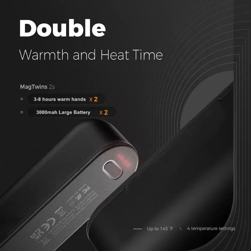 New Portable 2 in 1 Magnetic Rechargeable Hand Warmers Electric Handwarmers Ergonomic Compact Pocket Heater Tech Gifts Outdoors