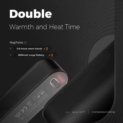 New Portable 2 in 1 Magnetic Rechargeable Hand Warmers Electric Handwarmers Ergonomic Compact Pocket Heater Tech Gifts Outdoors